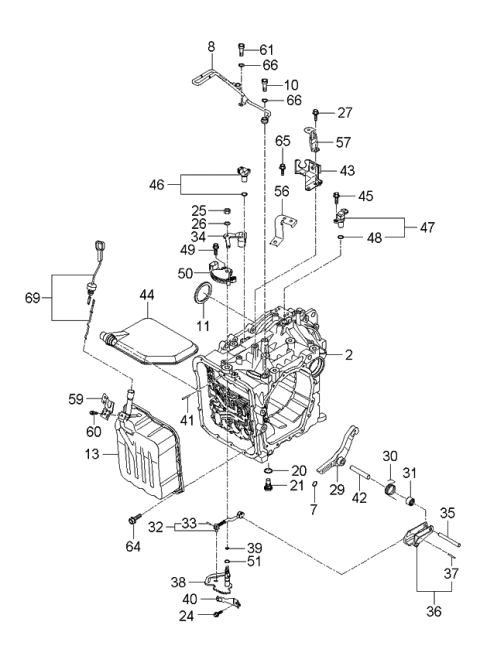 2006 Kia Rondo Auto Transmission Case Diagram 3