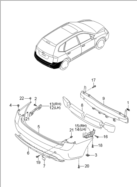 2006 Kia Rondo Bumper-Rear Diagram