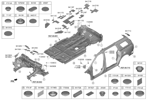 2023 Kia Carnival Iso Pad Assembly-COWL In Diagram for 84136R0000