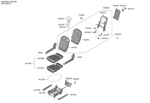 2023 Kia Carnival Covering Assembly-2ND Se Diagram for 89K36R0040KXA