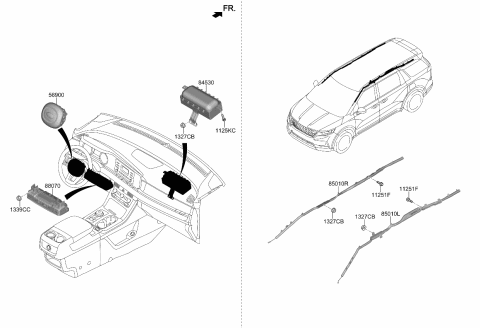 2022 Kia Carnival Curtain Air Bag Modu Diagram for 80420R0500