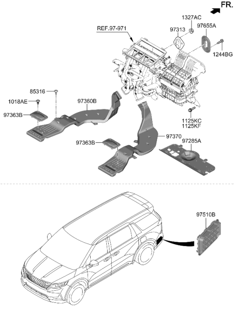 2022 Kia Carnival Grille Assembly-Air EXTR Diagram for 97510C5000