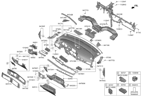 2022 Kia Carnival Duct Assembly-Side Air V Diagram for 97490R0000