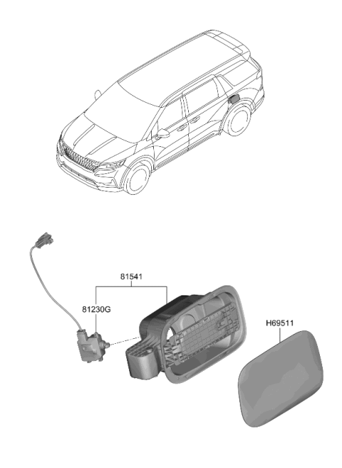 2023 Kia Carnival Fuel Filler Door Diagram