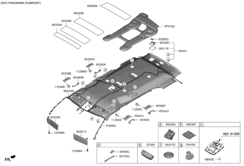 2022 Kia Carnival Handle Assembly-Roof Ass Diagram for 85340D5100BSU