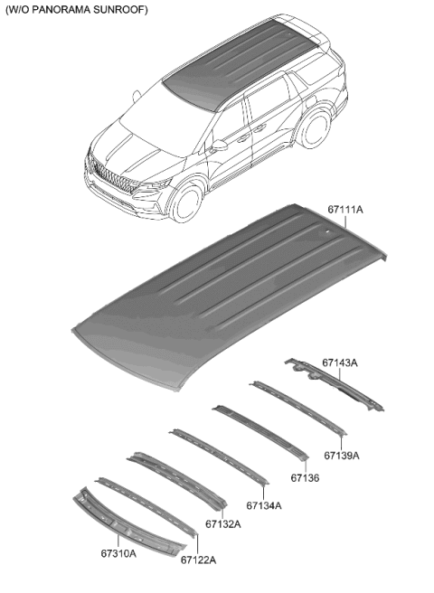 2024 Kia Carnival Roof Panel Diagram 1