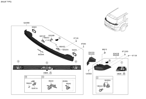 2022 Kia Carnival Holder & Wiring-Rear Diagram for 92492R0100
