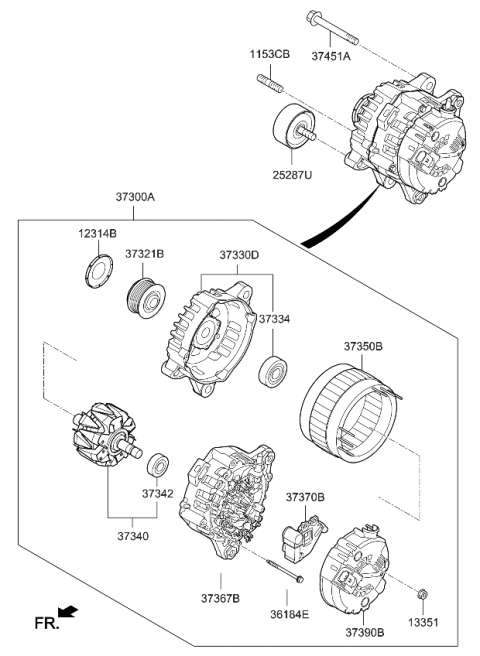 2022 Kia Carnival Pulley-Generator Diagram for 373213NRA0