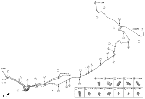 2022 Kia Carnival CLIP-FUEL TUBE Diagram for 31353R0930