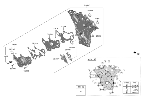 2023 Kia Carnival Pump Assembly-COOLANT Diagram for 251003N400