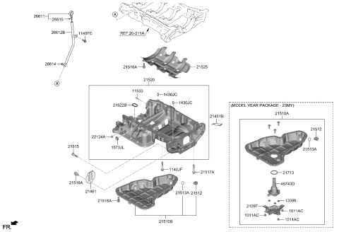 2022 Kia Carnival Pan Assembly-Engine Oil Diagram for 215203N300