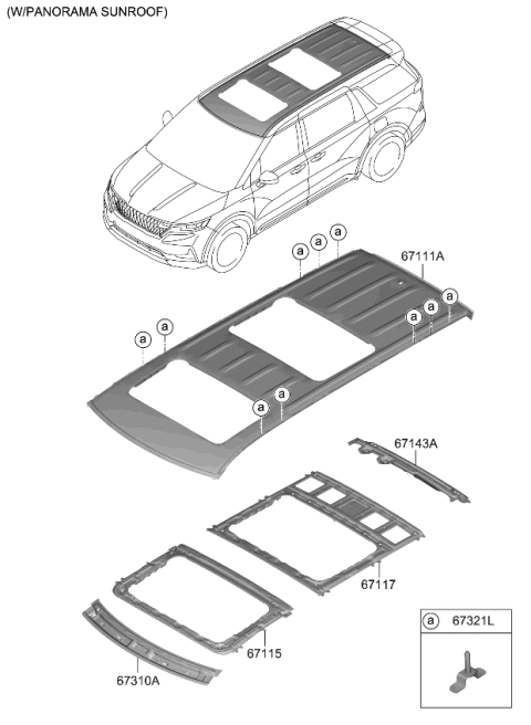 2024 Kia Carnival Roof Panel Diagram 2