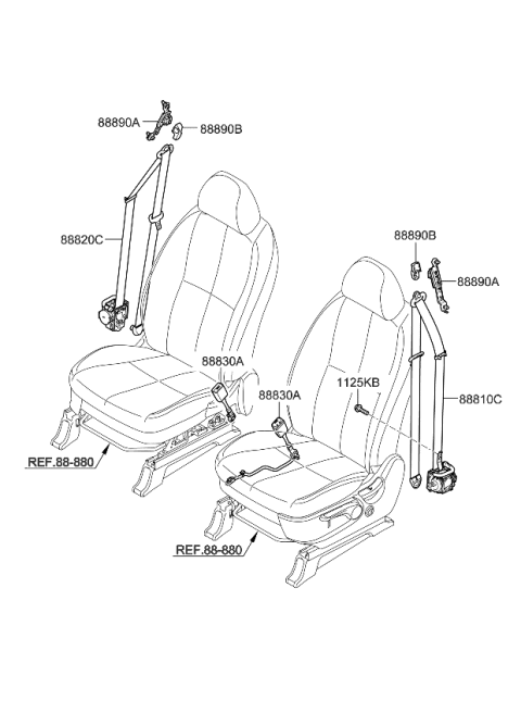 2023 Kia Carnival S/Belt Assy-Fr Lh Diagram for 88810R0500OFB