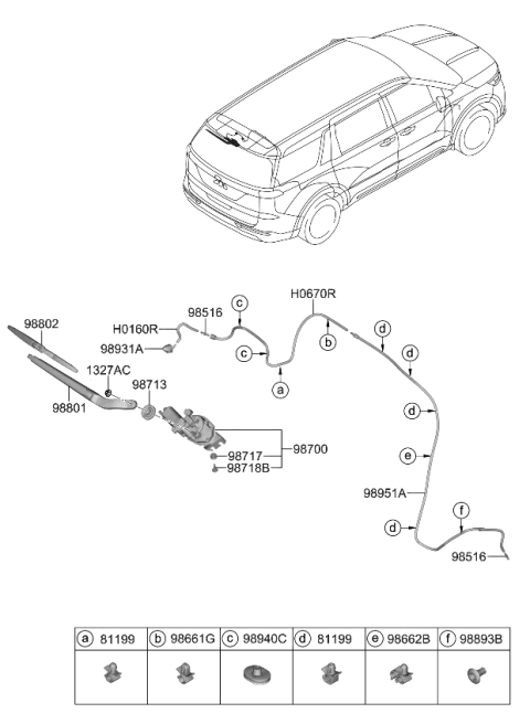 2024 Kia Carnival Grommet-Rear Wiper Diagram for 98713P2000