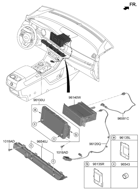 2024 Kia Carnival Keyboard-Knob Diagram for 96544R0100FHL