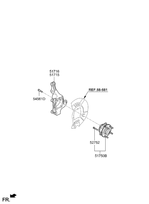 2024 Kia Carnival Knuckle-Front Axle,R Diagram for 51716R0000