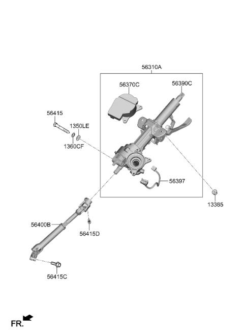 2023 Kia Carnival Steering Column & Shaft Diagram