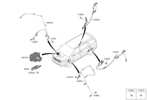 2022 Kia Carnival Hydraulic Unit Assy Diagram for 58910R0350