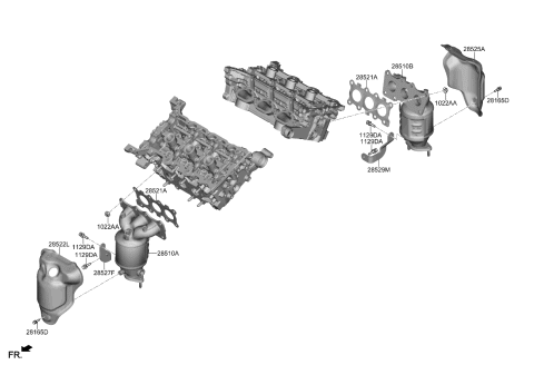 2022 Kia Carnival Manifold Catalytic A Diagram for 285103N020