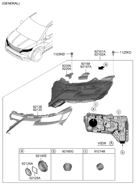 2022 Kia Carnival Head Lamp Diagram 2