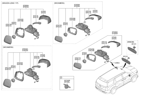 2023 Kia Carnival Mirror Assembly-Outside Diagram for 87610R0570