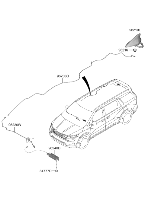 2022 Kia Carnival Antenna Assembly-COMBINA Diagram for 96210R0400P2M