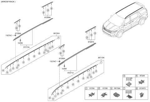 2023 Kia Carnival Rr End Piece-Roof Ml Diagram for 87244R0000