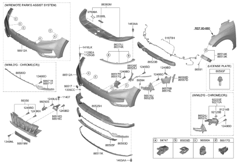 2024 Kia Carnival Grille Assy-Radiator Diagram for 86350R0110