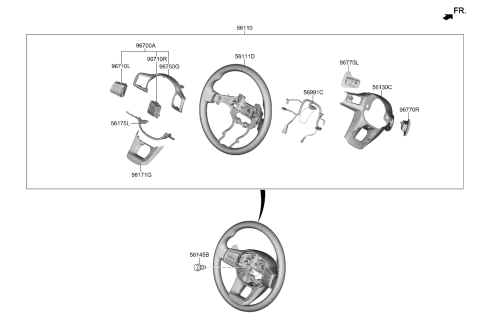 2022 Kia Carnival Wheel Assy-Steering Diagram for 56100R0070OFB