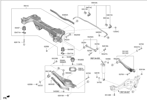 2022 Kia Carnival Pad-Rr,RH Diagram for 55338R0000