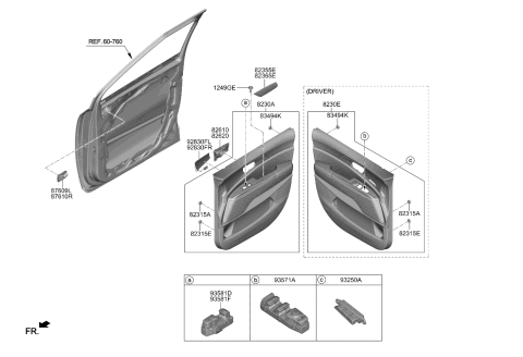 2022 Kia Carnival Trim-Front Door Diagram