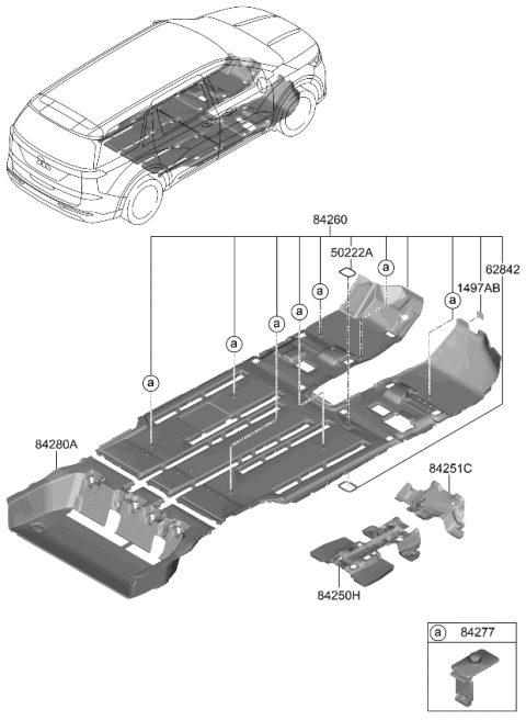 2024 Kia Carnival Pad Assembly-Rear Tunnel Diagram for 84256R0000