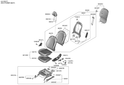 2022 Kia Carnival Side A/BAG Module-Fr Diagram for 80610R0000