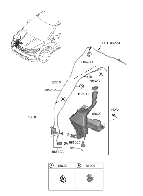 2024 Kia Carnival Reservoir Assy-W/Shl Diagram for 98611R0100