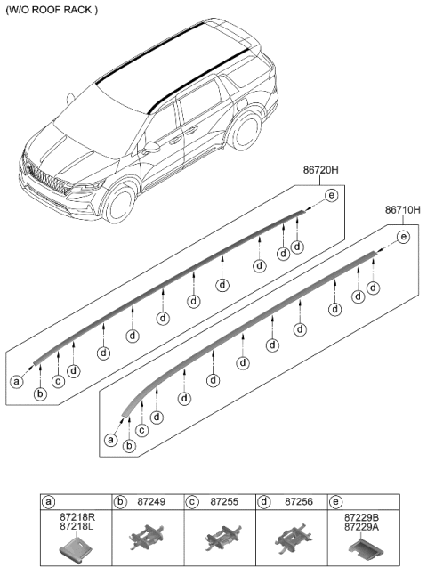 2023 Kia Carnival Roof Garnish & Rear Spoiler Diagram 2