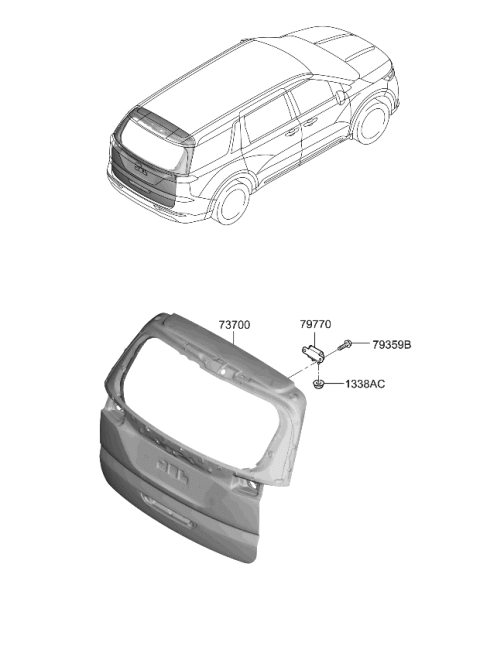 2022 Kia Carnival Panel Assembly-Tail Gate Diagram for 72800R0130