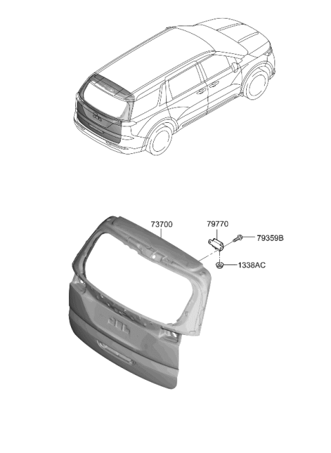 2022 Kia Carnival Hinge Assembly-Tail Gate Diagram for 72910R0000