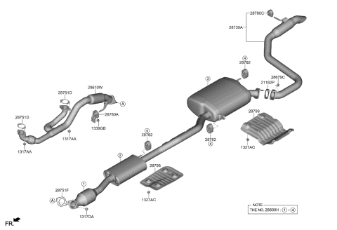 2024 Kia Carnival Muffler & Exhaust Pipe Diagram