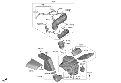 2023 Kia Carnival Insulator Diagram for 28160L1100