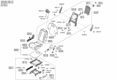 2024 Kia Carnival 2ND Seat Diagram 1