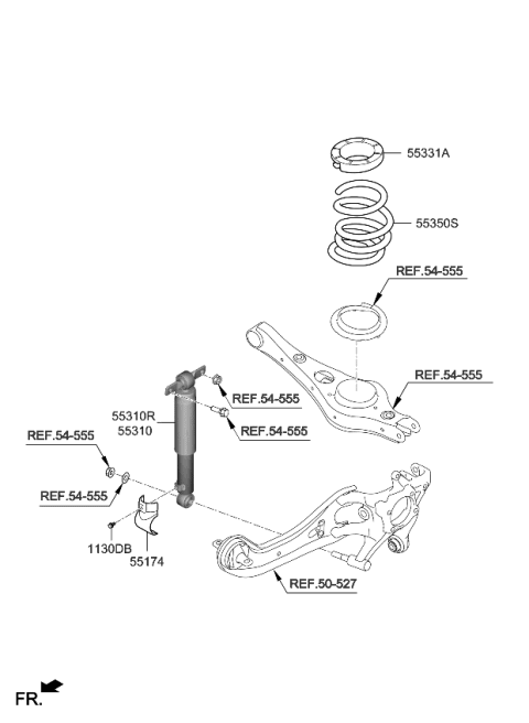 2022 Kia Carnival Rear Spring & Strut Diagram