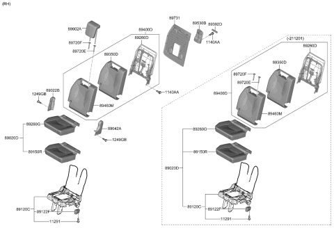 2023 Kia Carnival COVERING ASSY-3RD BA Diagram for 89A46R0120KT3