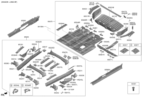 2023 Kia Carnival Member-Ctr Floor Rr Diagram for 652G6R0000