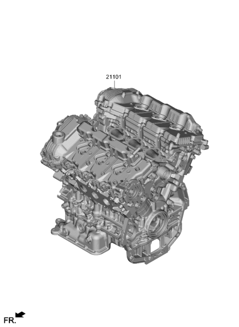 2023 Kia Carnival ENGINE ASSY-SUB Diagram for 197R13NA00