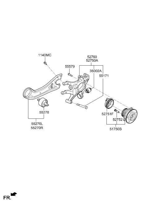 2023 Kia Carnival Carrier Assembly-Rear Ax Diagram for 52710R0000