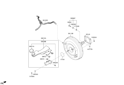 2024 Kia Carnival Brake Master Cylinder & Booster Diagram