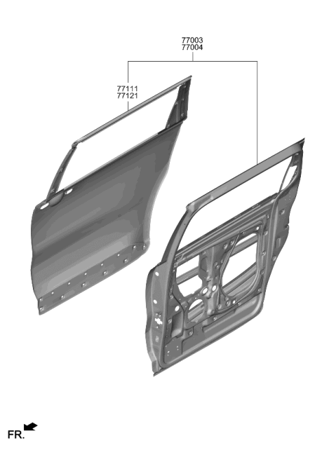 2023 Kia Carnival Rear Door Panel Diagram