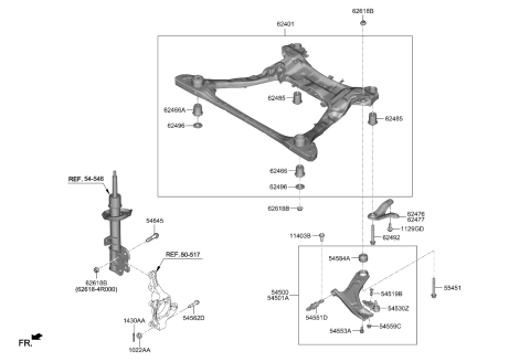 2024 Kia Carnival CROSSMEMBER COMPL Diagram for 62405R0000