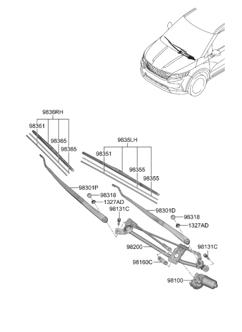 2024 Kia Carnival Windshield Wiper Diagram