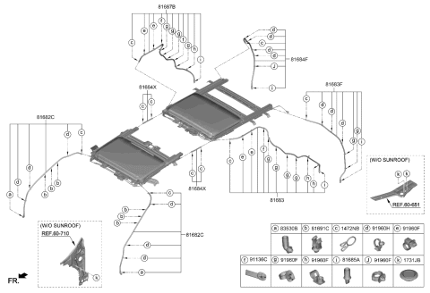 2023 Kia Carnival Hose Assembly-SUNROOF Dr Diagram for 816D0R0000